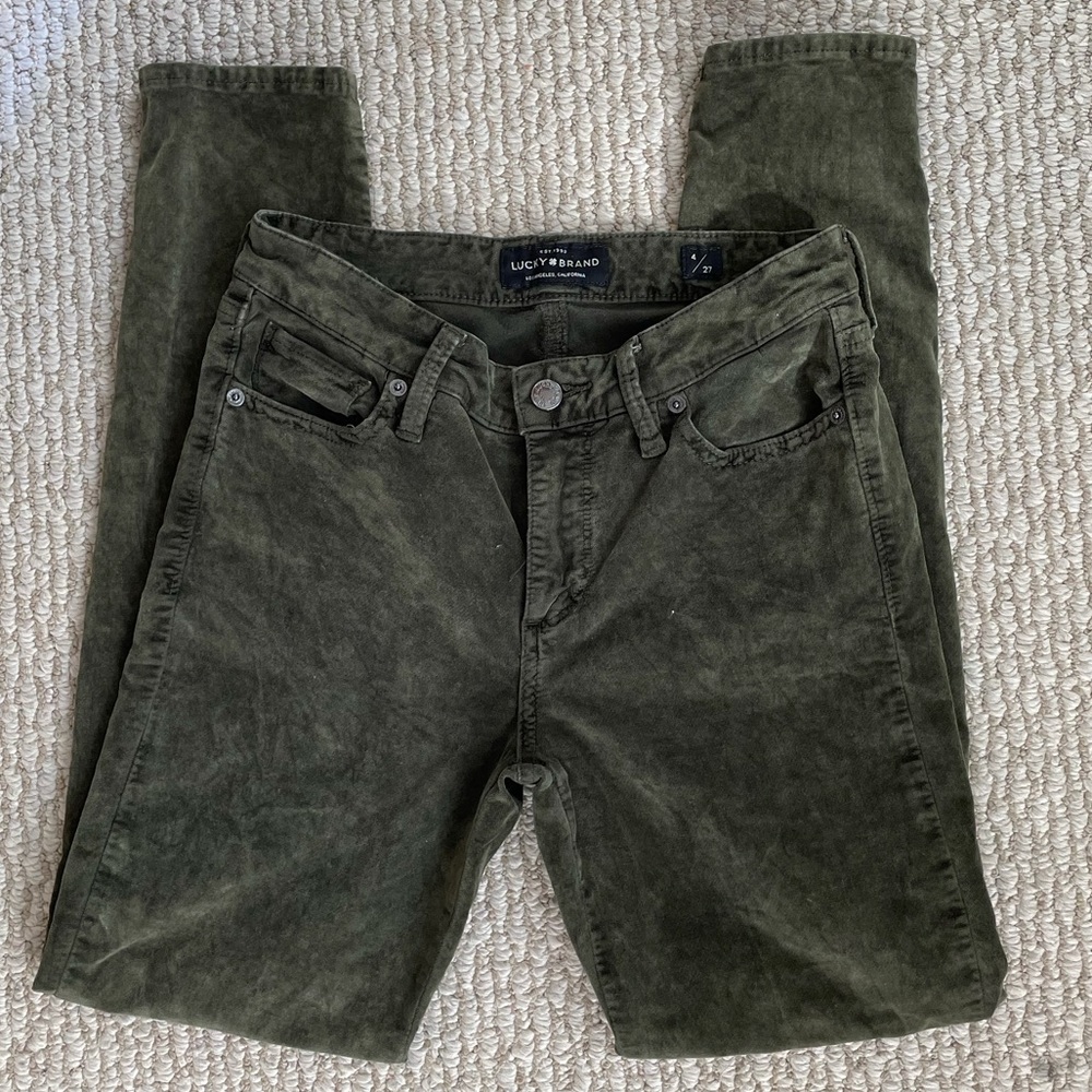 NWOT Lucky Brand Jean Olive Velvet Size 4/27